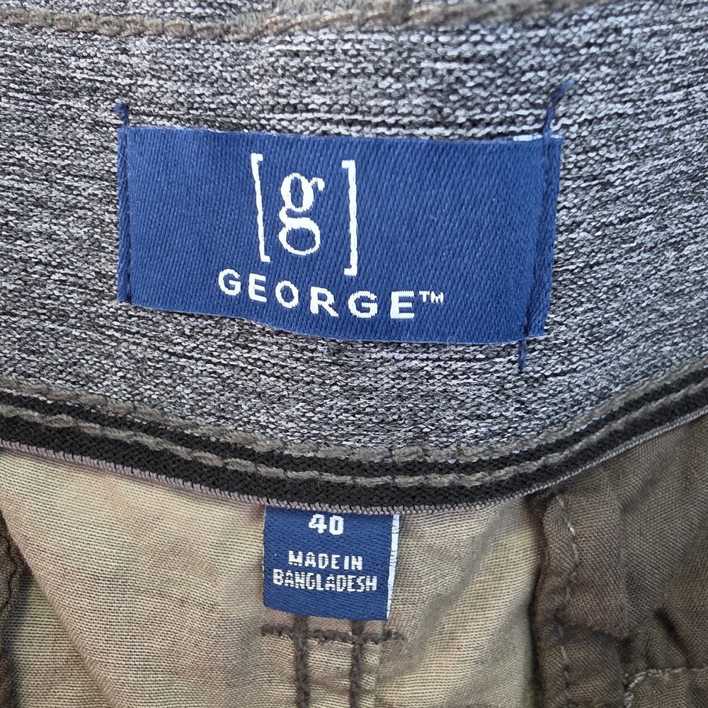 George Mens Camo Cargo Shorts Size 40 Elastic Waist Cotton Stretch 14" Inseam - Picture 16 of 16